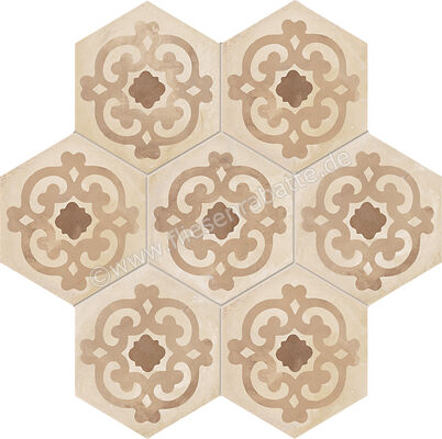 Marca Corona Terra Fiore Esagona Vers. C 21.6x25 cm Dekor Matt Eben Naturale 0415 | 223005