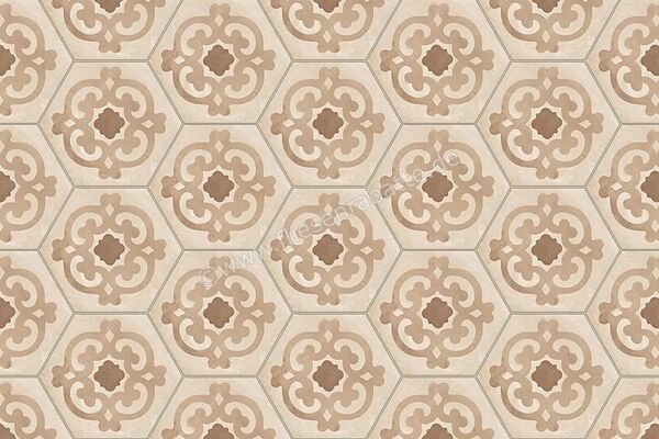  Marca Corona Terra Fiore Esagona Vers. C 21.6x25 cm Dekor Matt Eben Naturale 0415 | 223008