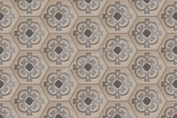  Marca Corona Terra Fiore Esagona Vers. F 21.6x25 cm Dekor Matt Eben Naturale 0416 | 223017