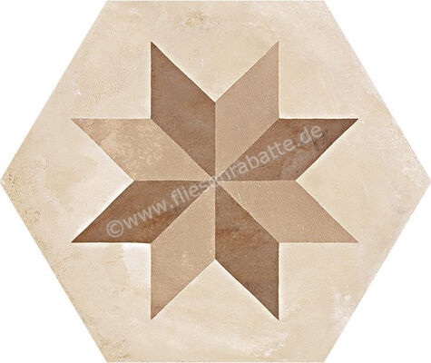 Marca Corona Terra Stella Esagona Vers. C 21.6x25 cm Dekor Matt Eben Naturale 0403 | 223068