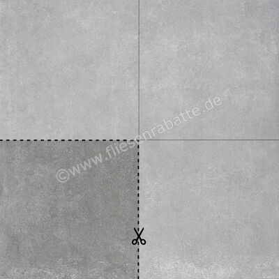ceramicvision Chateaux Outdoor Antracite 45x45x2 cm Terrassenplatte Schnittmuster Matt Strukturiert CV0182214 SM | 224881