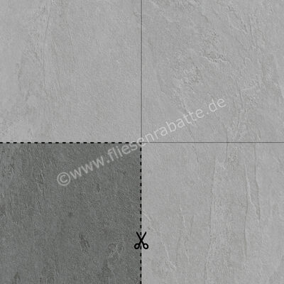Lea Ceramiche Waterfall Outdoor Gray Flow 45x45x2 cm Terrassenplatte Schnittmuster Matt Strukturiert Matt LG9K210 SM | 224995