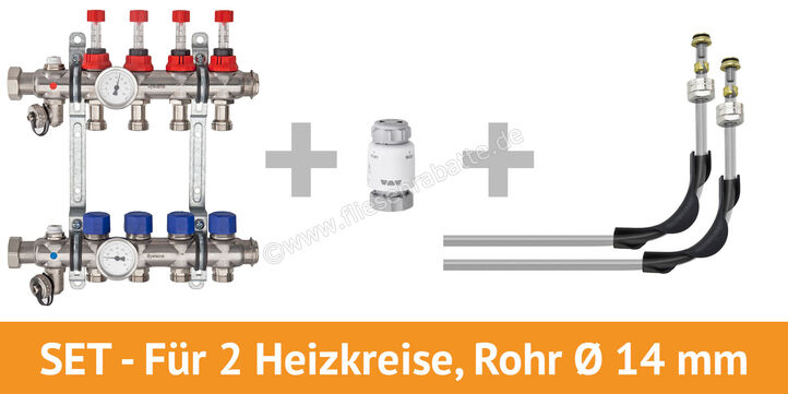 Schlüter Systems BEKOTEC-EN F Anschlusspaket für 2 Heizkreise, Rohr Ø 14 mm für 2 Heizkreise, Rohr Ø 14 mm BT2AS14 | 225860