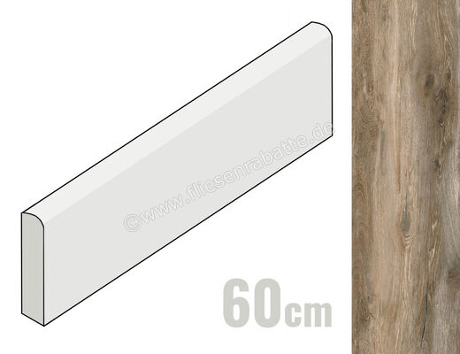 ceramicvision Woodtrend Iroko 7.2x60 cm Sockel Matt Strukturiert CV88259 | 244291