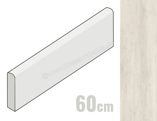 ceramicvision Woodtrend Bianco 7.2x60 cm Sockel Matt Strukturiert CV88257 | 244297