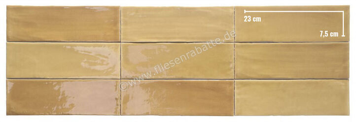 Dune Ceramica Tabarca Miel 7.5x23 cm Wandfliese Glänzend Strukturiert Gloss 188256 | 246679