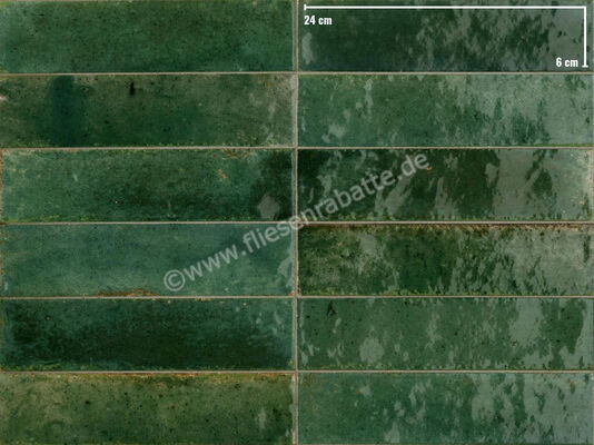 Marazzi Lume Green 6x24 cm Dekor Wand Glänzend Leicht Strukturiert Lux M6RQ | 246715