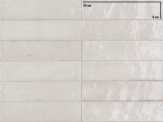 Marazzi Lume White 6x24 cm Dekor Wand Glänzend Leicht Strukturiert Lux M6RN | 246748