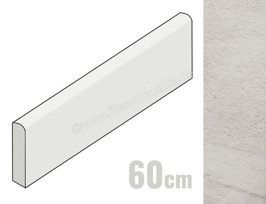 Imola Ceramica X-Rock White W 6x60 cm Sockel Matt Strukturiert Naturale X-ROCK BT60W | 256081
