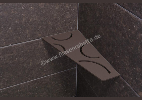 Schlüter Systems SHELF-E-S3 Wand-Ablagesystem Curve Aluminium TSOB - strukturbeschichtet bronze Höhe: 154 mm Breite: 295 mm SES3D6TSOB | 259441