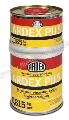 Ardex PU 5 Schnellreparaturharz Set/Dose 0,815 kg Harz + 0,185 kg Härte + 20 Wellenverbinder 23719 | 26062