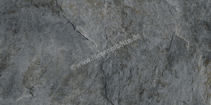 Kronos Ceramiche Rocks Silver Black 60x120 cm Bodenfliese / Wandfliese Matt Strukturiert Naturale KRO7411 | 26822
