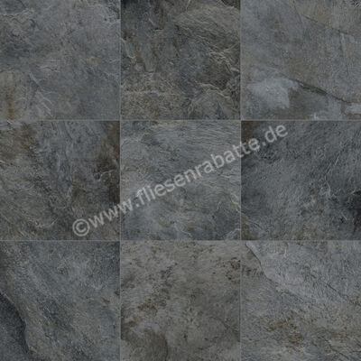 Kronos Ceramiche Rocks Silver Black 60x60 cm Bodenfliese / Wandfliese Matt Strukturiert Naturale KRO7401 | 26887