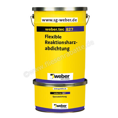 Weber Saint-Gobain weber.tec 827 Flexible Reaktionsharzabdichtung 8 kg Eimer betongrau 263282 | 277021