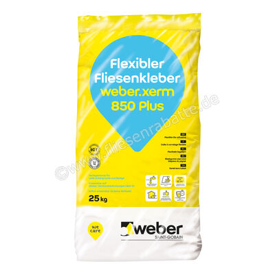 Weber Saint-Gobain weber.xerm 850 Plus Flexibler Fliesenkleber 25 kg Foliensack grau 378717 | 277042