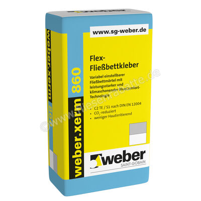 Weber Saint-Gobain weber.xerm 860 Flex-Fließbettkleber 25 kg Papiersack grau 378759 | 277060