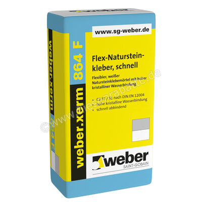  Weber Saint-Gobain weber.xerm 864 F Flex-Natursteinkleber, schnell 25 kg Papiersack weiß 101150 | 277072