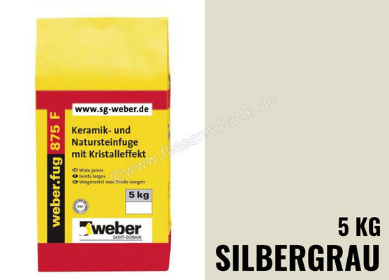 Weber Saint-Gobain weber.fug 875 F Keramik- und Natursteinfuge mit Kristalleffekt 5 kg Folienbeutel silbergrau 353474 | 279916