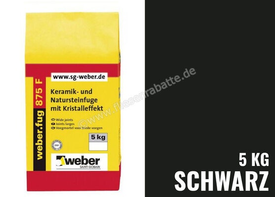 Weber Saint-Gobain weber.fug 875 F Keramik- und Natursteinfuge mit Kristalleffekt 5 kg Folienbeutel schwarz 353483 | 279943