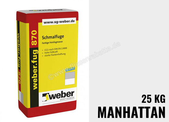  Weber Saint-Gobain weber.fug 870 Schmalfuge 25 kg Papiersack manhattan 100059 | 279997