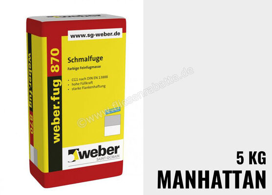  Weber Saint-Gobain weber.fug 870 Schmalfuge 5 kg Folienbeutel manhattan 353452 | 280012