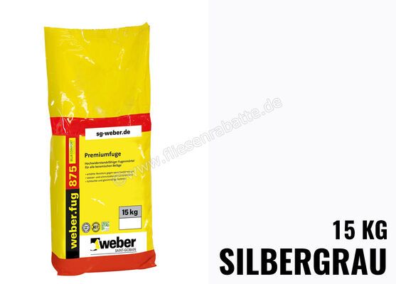 Weber Saint-Gobain weber.fug 875 BlueComfort Premiumfuge 15 kg Papiersack silbergrau 355004 | 280300