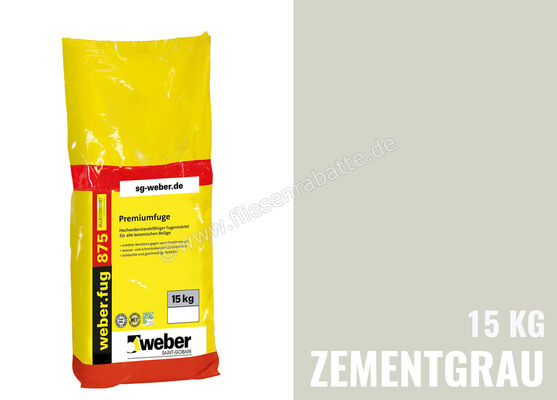 Weber Saint-Gobain weber.fug 875 BlueComfort Premiumfuge 15 kg Papiersack zementgrau 375647 | 280303