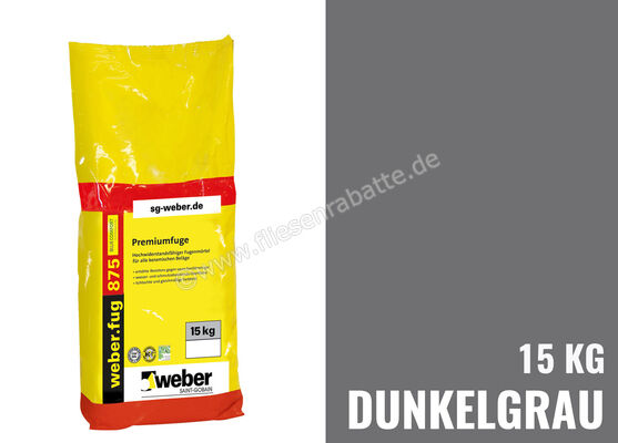 Weber Saint-Gobain weber.fug 875 BlueComfort Premiumfuge 15 kg Papiersack dunkelgrau 375649 | 280306
