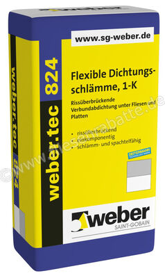 Weber Saint-Gobain weber.tec 824 Flexible 1-K Dichtungsschlämme und Dichtfolienkleber 20 kg Sack grau 101102 | 287178