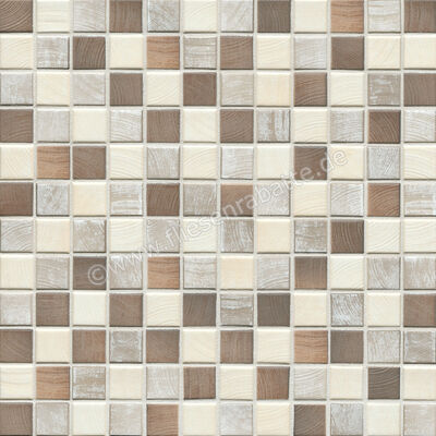 Jasba Senja Pure Wood-Mix 2x2 cm Mosaik Matt Reliefiert 3305H | 29753