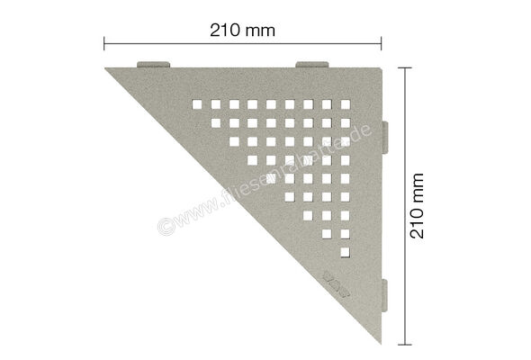 Schlüter Systems SHELF-E-S1 Wand-Ablagesystem Square Aluminium TSSG - strukturbeschichtet steingrau Höhe: 210 mm Breite: 210 mm SES1D3TSSG | 298362