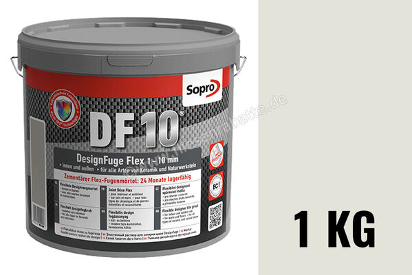 Sopro Bauchemie DesignFuge Flex DF10 Fugenmörtel 1 kg Eimer Hellgrau 16 6SB5601636 (1051-01) | 300777