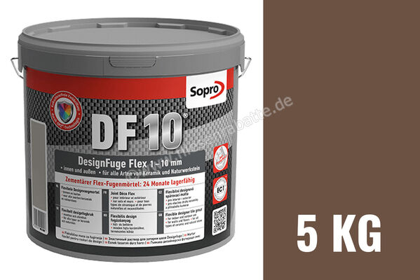 Sopro Bauchemie DesignFuge Flex DF10 Fugenmörtel 5 kg Eimer Balibraun 59 6SB5605905 (1059-05) | 300795