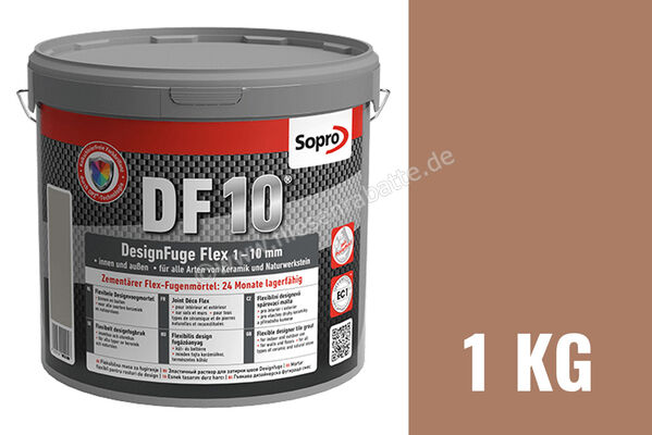 Sopro Bauchemie DesignFuge Flex DF10 Fugenmörtel 1 kg Eimer Braun 52 6SB5605236 (1066-01) | 300822