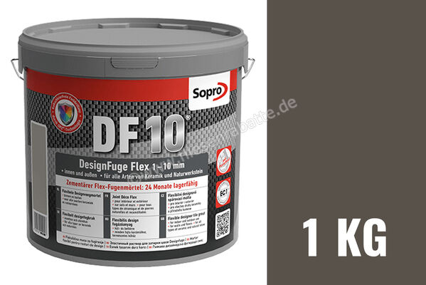 Sopro Bauchemie DesignFuge Flex DF10 Fugenmörtel 1 kg Eimer Ebenholz 62 1076-01 (1076-01) | 300831