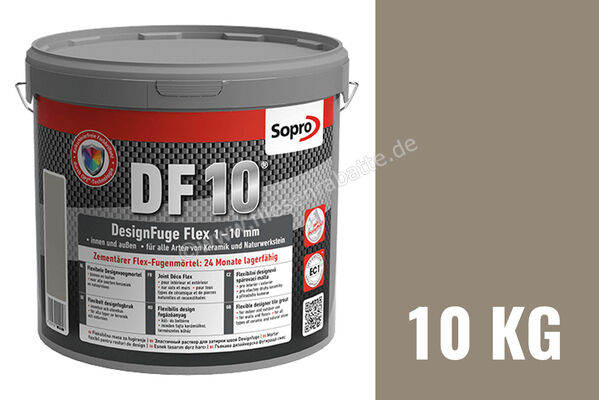 Sopro Bauchemie DesignFuge Flex DF10 Fugenmörtel 10 kg Eimer Sandgrau 18 6SB5601810 (1055-10) | 300900