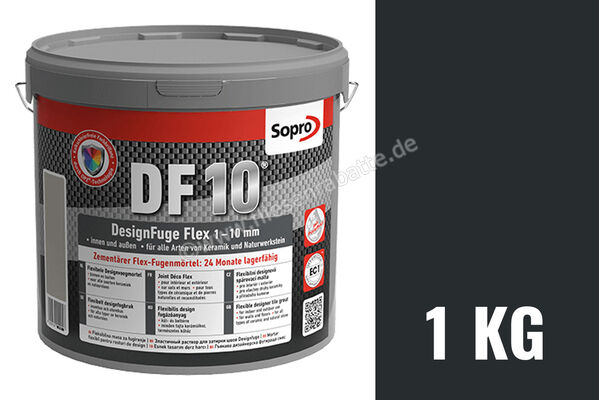 Sopro Bauchemie DesignFuge Flex DF10 Fugenmörtel 1 kg Eimer Schwarz 90 6SB5609036 (1061-01) | 300903