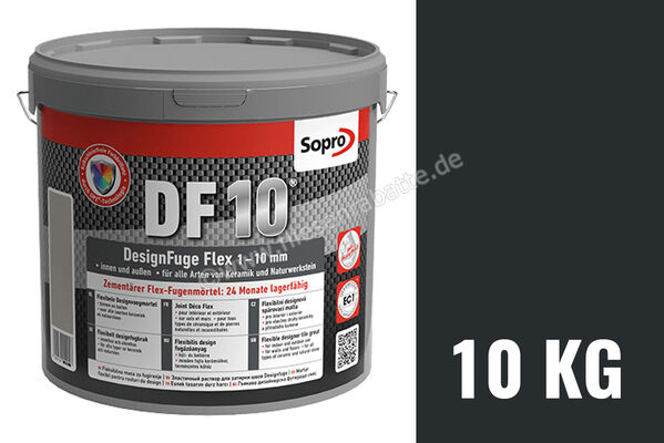 Sopro Bauchemie DesignFuge Flex DF10 Fugenmörtel 10 kg Eimer Schwarz 90 6SB5609010 (1061-10) | 300909