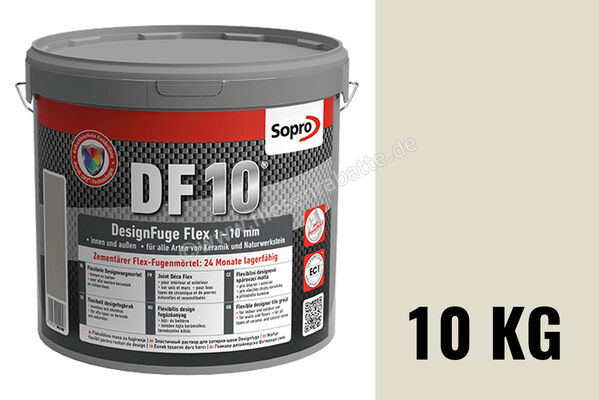 Sopro Bauchemie DesignFuge Flex DF10 Fugenmörtel 10 kg Eimer Silbergrau 17 6SB5601710 (1052-10) | 300918