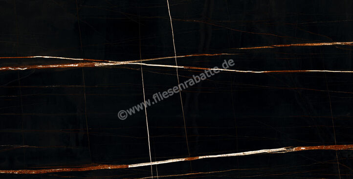 Marazzi Allmarble Sahara Noir 75x150 cm Bodenfliese / Wandfliese Glänzend Eben Lux MEL9 | 324956