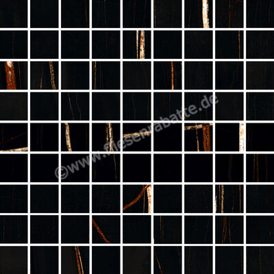 Marazzi Allmarble Sahara Noir 30x30 cm Mosaik Glänzend Eben Lux MEZ8 | 324959