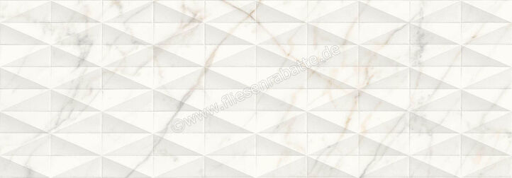 Marazzi Allmarble Wall Golden White 40x120 cm Wandfliese Struttura Pavé 3D Glänzend Strukturiert Lux M71S | 329381