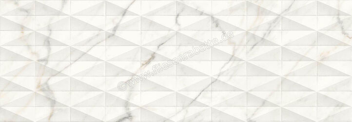 Marazzi Allmarble Wall Golden White 40x120 cm Wandfliese Struttura Pavé 3D Glänzend Strukturiert Lux M71S | 329387