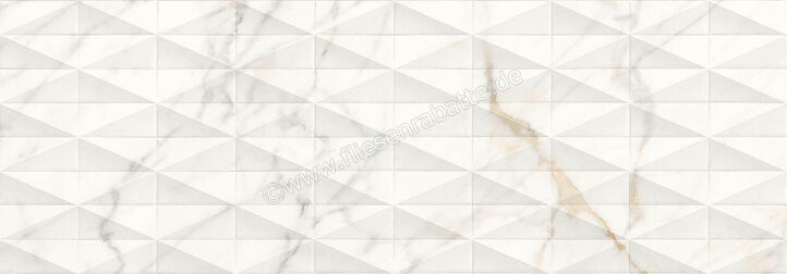 Marazzi Allmarble Wall Golden White 40x120 cm Wandfliese Struttura Pavé 3D Glänzend Strukturiert Lux M71S | 329390