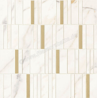 Marazzi Allmarble Wall Golden White 40x40 cm Mosaik Mosaico Barcode Glänzend Eben Lux M8HD | 329393