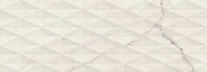 Marazzi Allmarble Wall Statuario 40x120 cm Wandfliese Struttura Pavé 3D Glänzend Strukturiert Lux M73S | 329699