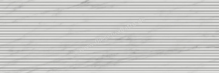 Marazzi MarblePlay White 30x90 cm Wandfliese Struttura Mikado 3D Glänzend Strukturiert Lux M4P2 | 337145