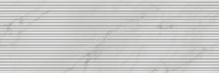 Marazzi MarblePlay White 30x90 cm Wandfliese Struttura Mikado 3D Glänzend Strukturiert Lux M4P2 | 337148