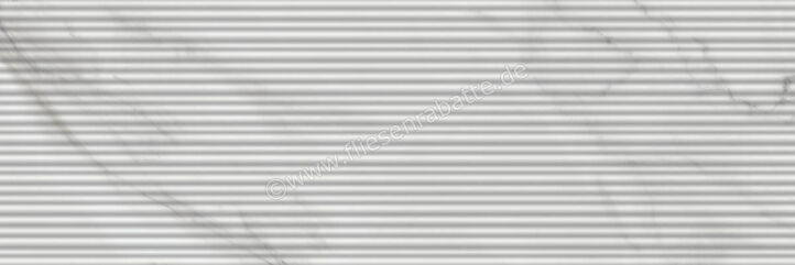 Marazzi MarblePlay White 30x90 cm Wandfliese Struttura Mikado 3D Glänzend Strukturiert Lux M4P2 | 337151