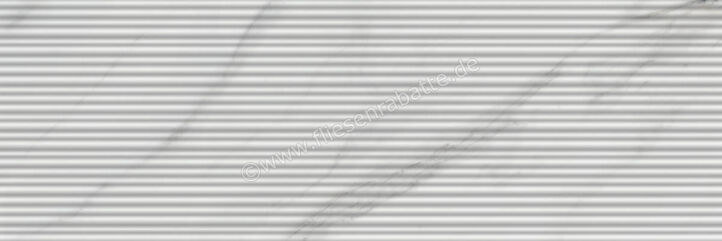Marazzi MarblePlay White 30x90 cm Wandfliese Struttura Mikado 3D Glänzend Strukturiert Lux M4P2 | 337154